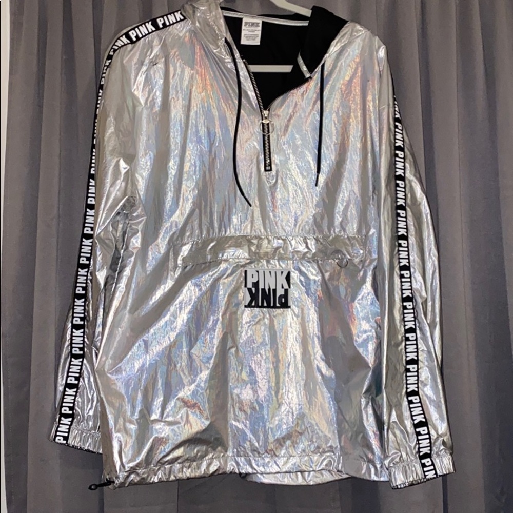 PINK VS Iridescent pull over jacket